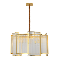 Lampa wisząca IMPERIO złoto kryształowy żyrandol 80 cm
