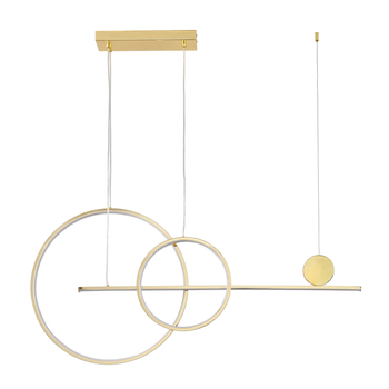 Lampa wisząca LEDowe koła NEW AGE 120 cm - złoty połysk