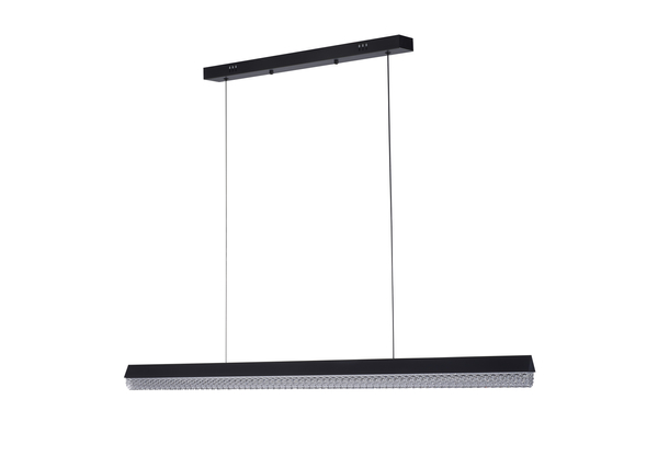 Lampa wisząca kryształowa LED ANABELLA czarna 120 cm - elegancka do salonu i jadalni