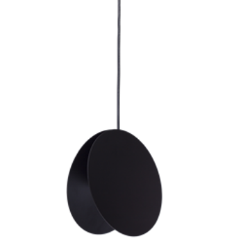 Nowoczesna lampa wisząca PILLS S - czarna z płaskim kloszem 23 cm
