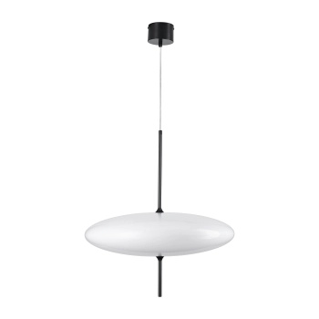Lampa wisząca PIATTO 50 cm - nowoczesny biały płaski klosz
