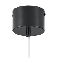 Lampa wisząca PIATTO 50 cm- nowoczesny biało-czarny płaski klosz