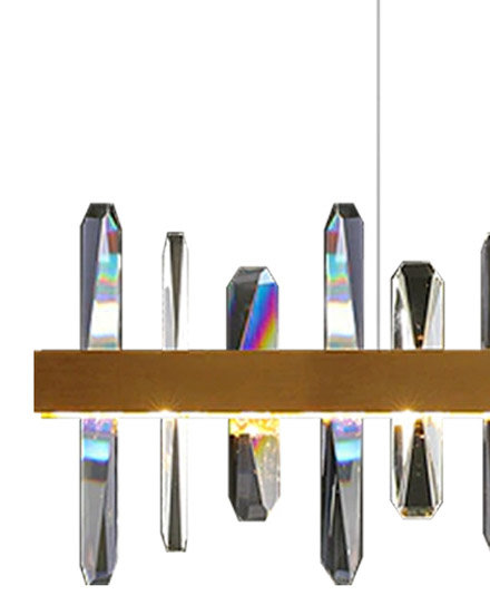 Lampa wisząca LED ARCTIC - złota kryształowa listwa 100
