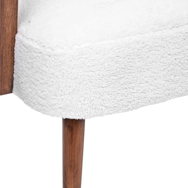 Fotel Chiara - Stylowy Biały Fotel w stylu skandynawskim z podłokietnikami