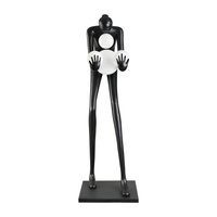 Lampa podłogowa WOMAN-2 BLACK czarna figura kobiety z białymi kloszami  190 cm