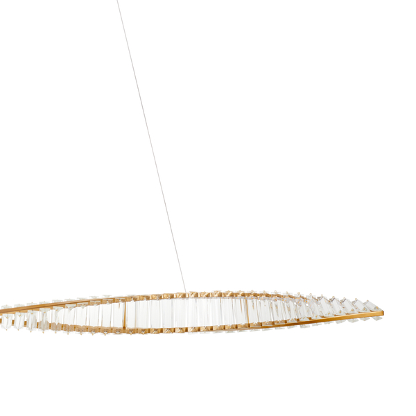 Lampa wisząca TWIST LONG LED podłużna kryształowa złota luksusowa 150 cm
