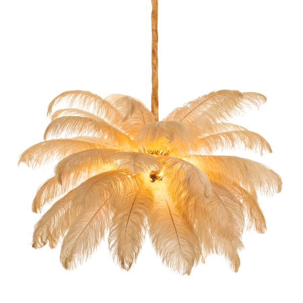Lampa wisząca EMU pióra beżowe 100 cm