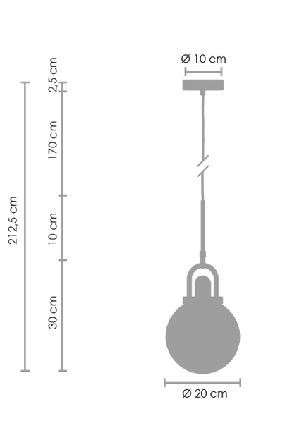 Złota lampa wisząca PEARL 20 cm - elegancka lampa sufitowa do nowoczesnych wnętrz