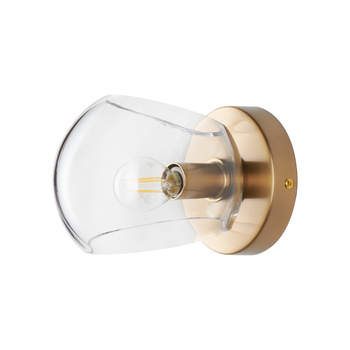 Kinkiet COSMIC złoty - elegancka lampa ścienna z kulistym szklanym kloszem 15 cm