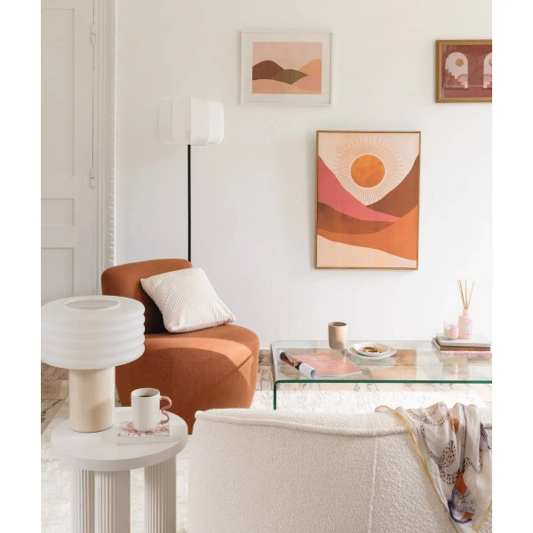 Stolik kawowy TELLA kremowy na 3 nóżkach wys 45 cm