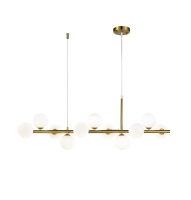 Lampa wisząca złota listwa białe kule 100 cm 