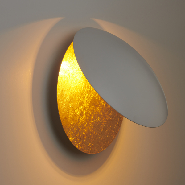 Kinkiet LED ECLIPSE okrągły 25 cm - biało-złoty