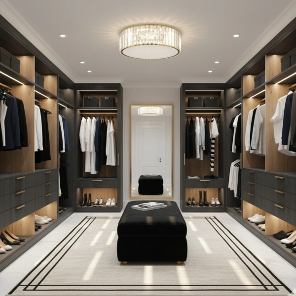 Plafon LED MAGIA-40 okrągły 40 cm - złoty kryształowy, styl glamour