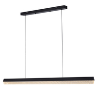Lampa wisząca kryształowa LED ANABELLA czarna 120 cm - elegancka do salonu i jadalni