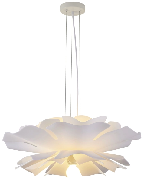 Lampa wisząca PEONY biała 50 cm - sufitowa lampa w kształcie kwiatu