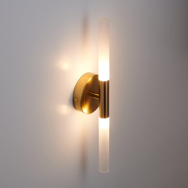 Kinkiet PALO - złota lampa ścienna pionowa, minimalistyczna