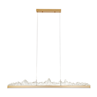 Lampa wisząca LED MONTANA LONG 125 cm - złota listwa z kryształowym efektem