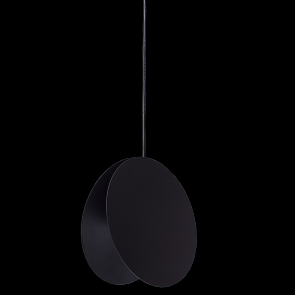 Nowoczesna lampa wisząca PILLS S - czarna z płaskim kloszem 23 cm
