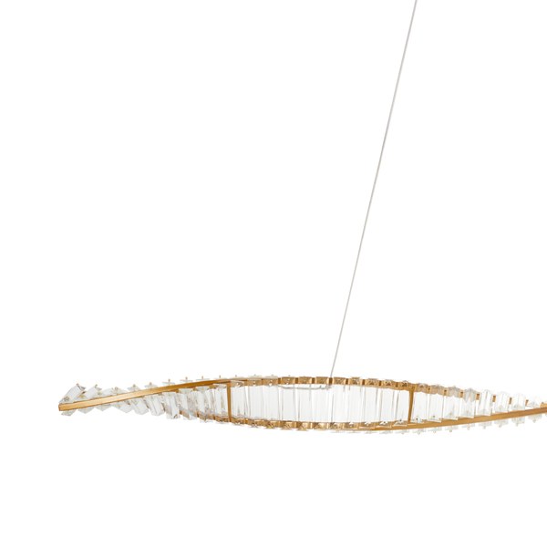 Lampa wisząca TWIST LONG LED podłużna kryształowa złota luksusowa 150 cm