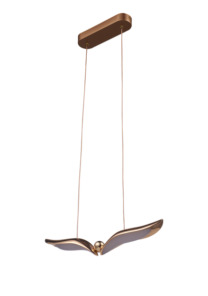 GUFO 1 – LED złoty ptak w różowym złocie, 36 cm