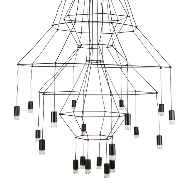 Lampa wisząca LINEA-20 czarna żyrandol loftowy