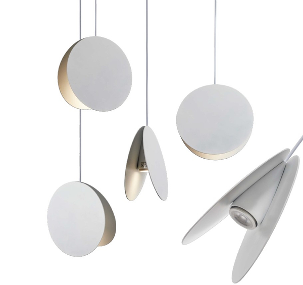 Nowoczesna lampa wisząca PILLS L - biała z płaskim kloszem 33 cm