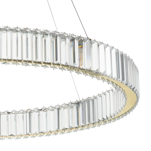 Lampa wisząca TIARA 80 LED  złota kryształowa okrągła glamour 80 cm