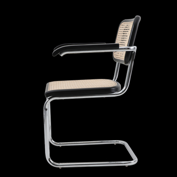 Krzesło VIENNA rattanowe z czarną ramą