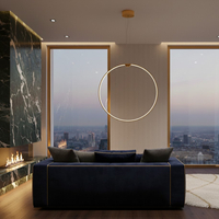 Lampa wisząca ACIRCULO 60 cm - złoty ring LED