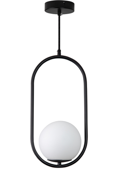Lampa wisząca COSTA SOLO czarna  z białą kulą 40 cm