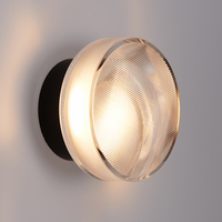 Kinkiet ledowy okrągły transparentny czarny retro CARMELLO 13,5 cm