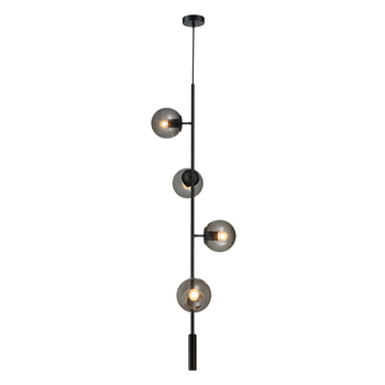 Lampa wisząca SISI złota - szklane dymione klosze, nowoczesna do salonu