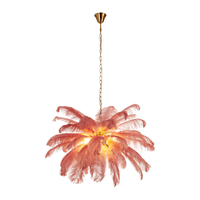 Lampa wisząca EMU  pióra różowe 100 cm