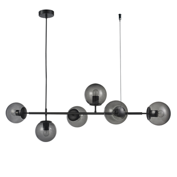 Lampa wisząca SISI czarna pozioma listwa okrągłe klosze 120 cm