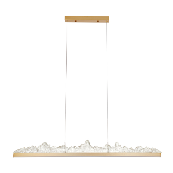 Lampa wisząca LED MONTANA LONG 125 cm - złota listwa z kryształowym efektem
