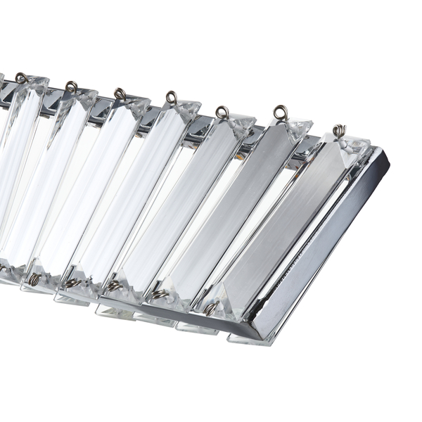 Lampa wisząca TWIST LONG LED podłużna kryształowa chrome luksusowa 120 cm