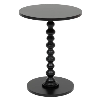 Stolik kawowy ALIX designerski z tłoczoną nogą - czarny wys. 50 cm