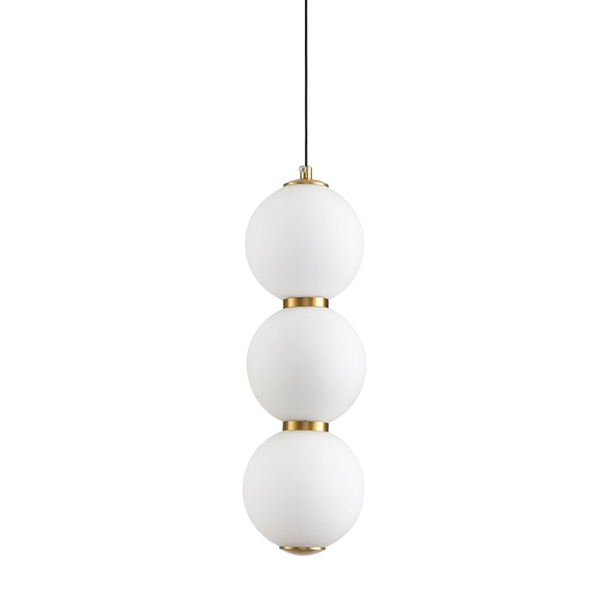 Nowoczesna lampa wisząca PERLA LED - białe kule 12 cm