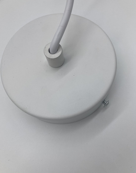 Nowoczesna lampa wisząca PILLS S - biała z płaskim kloszem 23 cm