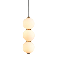 Nowoczesna lampa wisząca PERLA LED - białe kule 12 cm