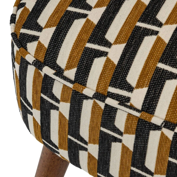 Fotel Chiara - Brązowy Fotel z podłokietnikami, Wzór Geometryczny do Salonu