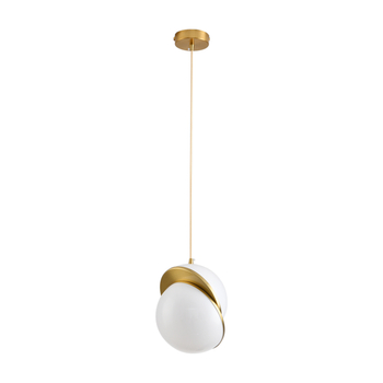 Lampa wisząca ORBITA  - kula biało-złota 25 cm, nowoczesna