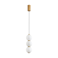 Nowoczesna lampa wisząca PERLA LED - białe kule 12 cm