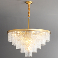 Lampa wisząca ICELAND złoto kryształowy żyrandol 60 cm 