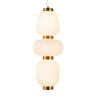 Lampa wisząca nowoczesna złota BRILLA-3 białe kule 23 cm 
