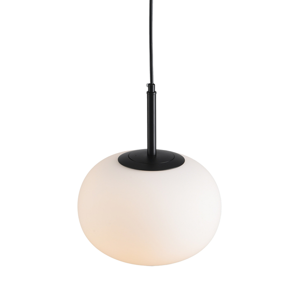 Lampa wisząca PIERROT LED biało czarna loftowa nowoczesna szklany klosz 23 cm