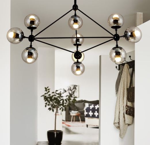 Lampa wisząca ASTRIFERO-10 transparentno czarna 9