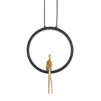 Lampa wisząca AMICI ledowa czarno złota rzeźbiarska designerska forma 27*18,5 cm