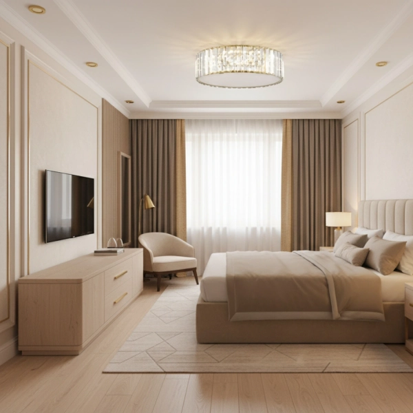 Plafon LED MAGIA-50 okrągły 50 cm - złoty kryształowy, styl glamour