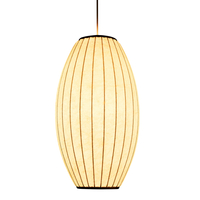 Lampa wisząca biała owalna 60 cm SILK BARREL 